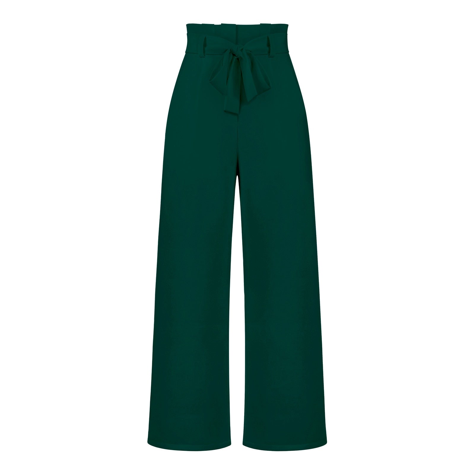 Isabella - Klassieke wijde broek met hoge taille en strikceintuur
