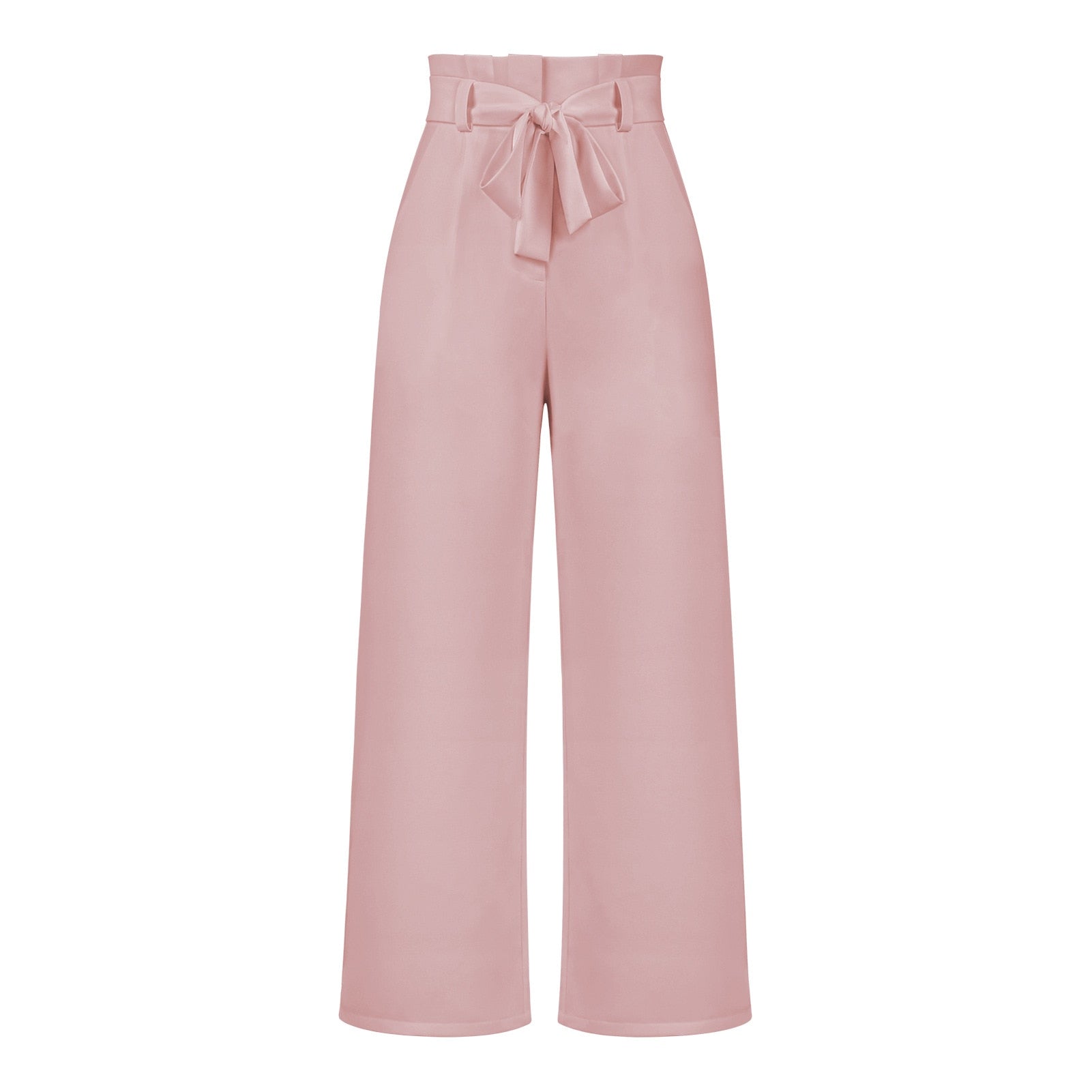 Isabella - Klassieke wijde broek met hoge taille en strikceintuur