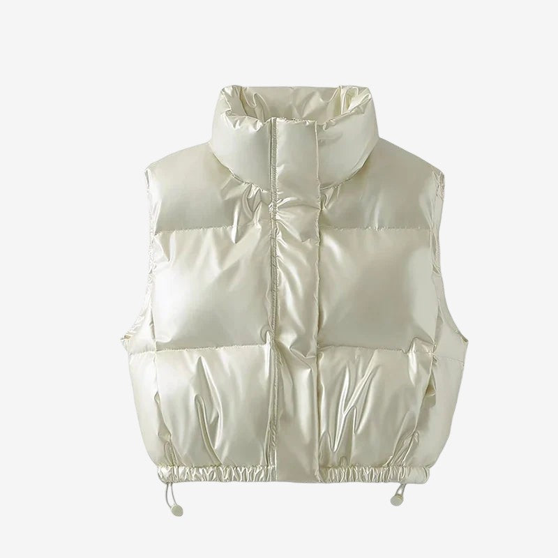 Ashley – Mouwloze Jas met Staande Kraag en Ritssluiting