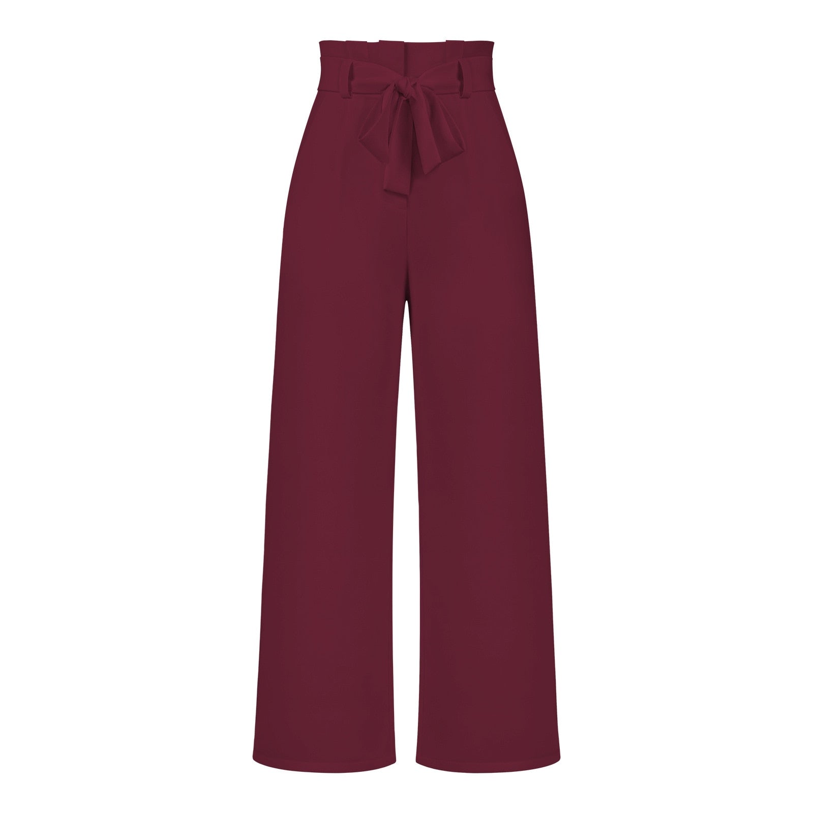 Isabella - Klassieke wijde broek met hoge taille en strikceintuur