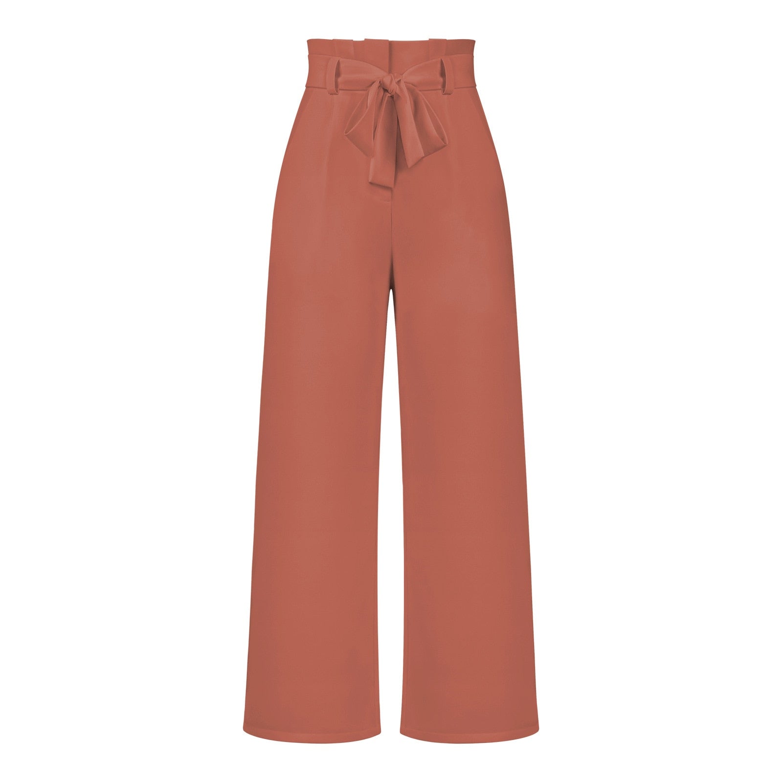 Isabella - Klassieke wijde broek met hoge taille en strikceintuur