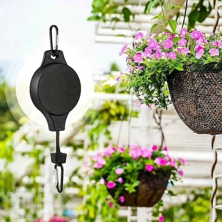 HangEase - Ruimtebesparende plantenhanger met verstelbare hoogte en huisdierbescherming |1+1 Gratis