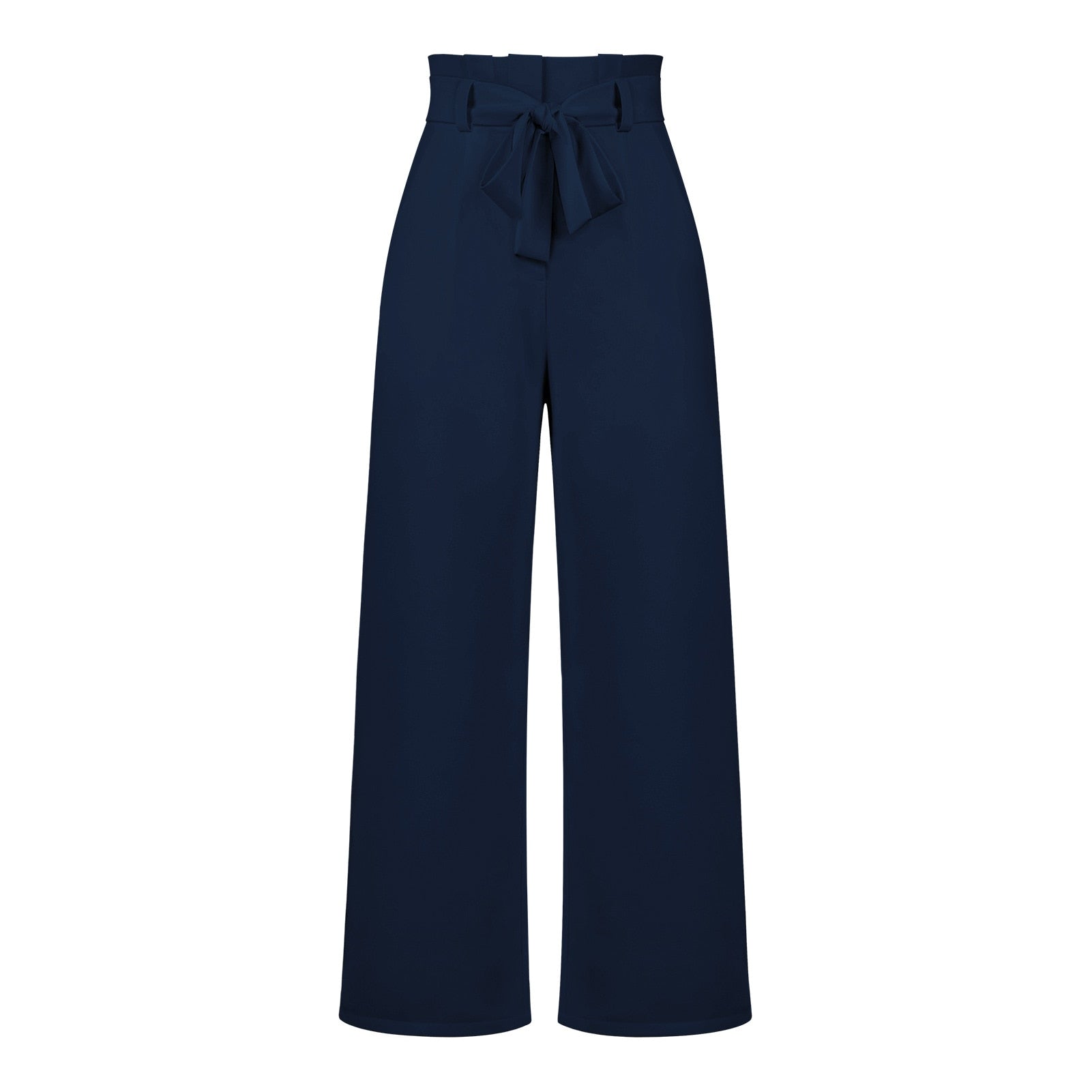 Isabella - Klassieke wijde broek met hoge taille en strikceintuur