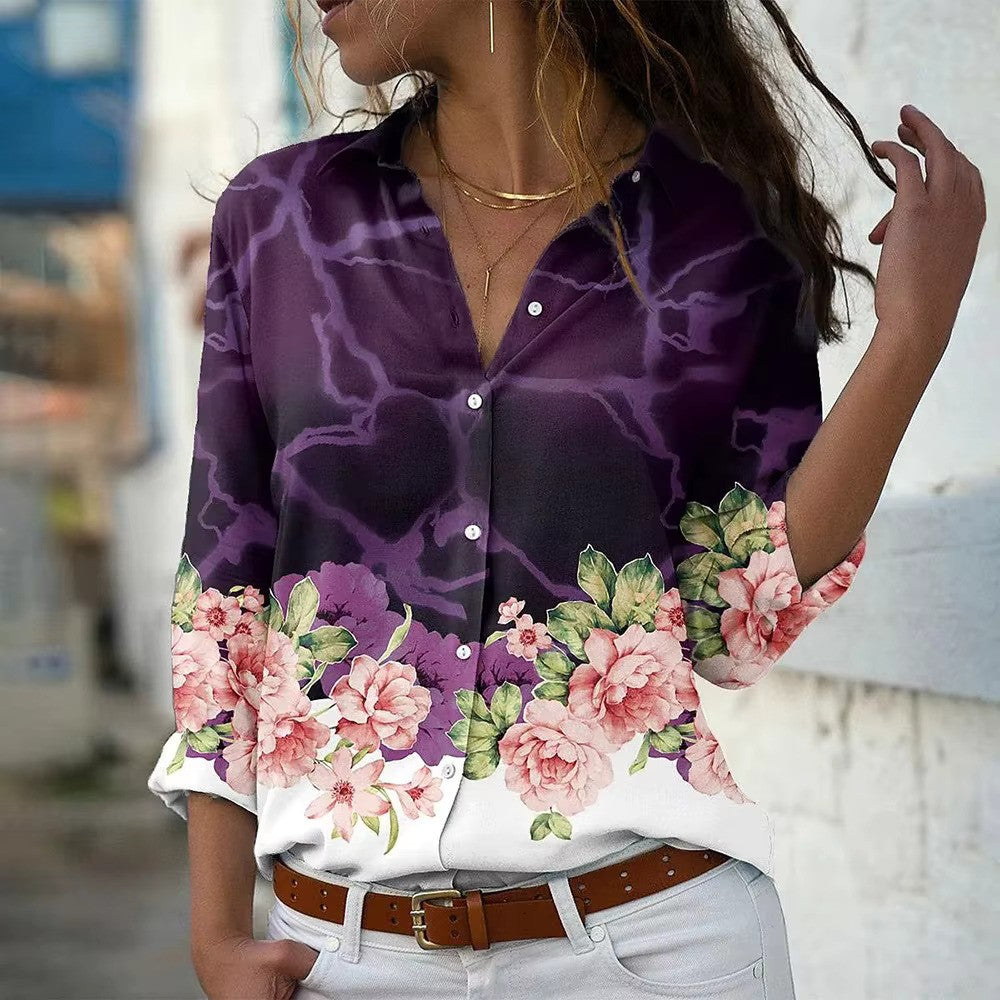 Brani - Elegant overhemd met knoopsluiting en bloemenprint
