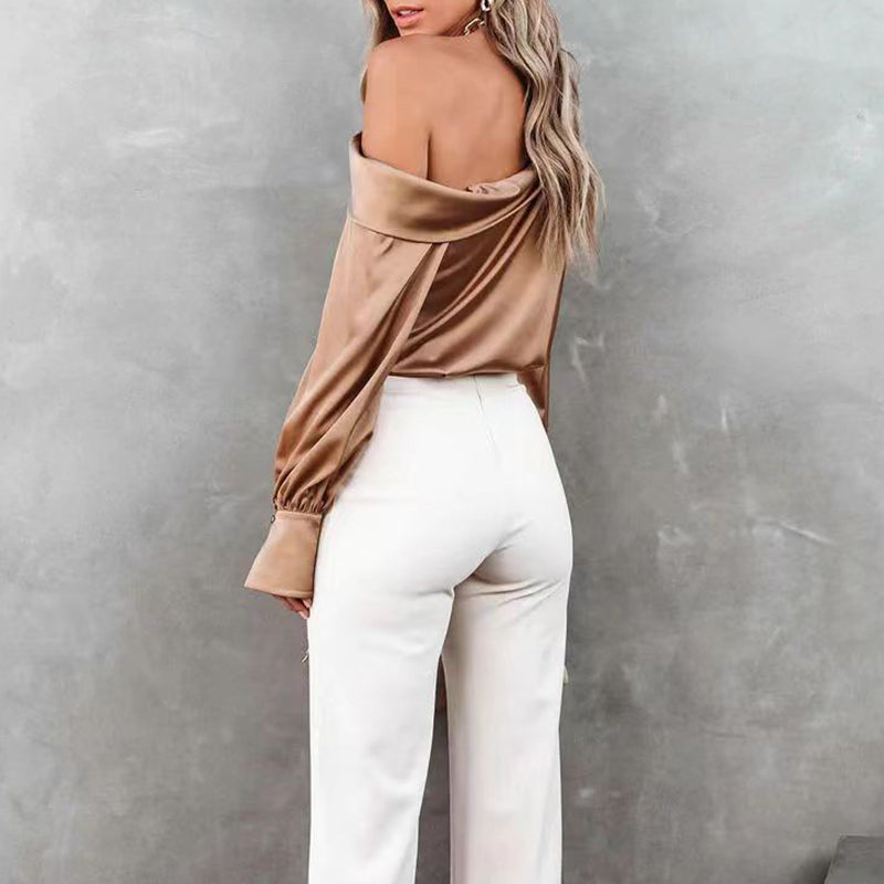 Isla – Elegante off-shoulder blouse met lange mouwen
