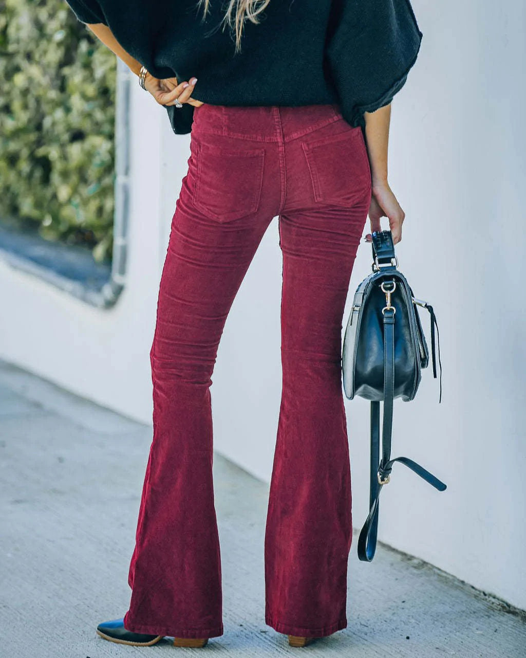 Lily – Hoge taille flared broek met wijde pijpen