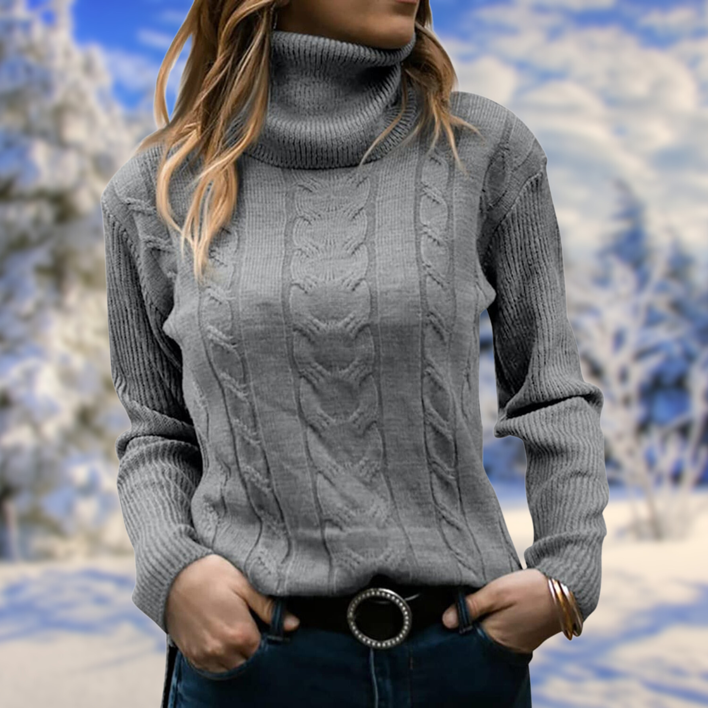 Freya - Elegante Single-Breasted Sweater met Geruite Kraag