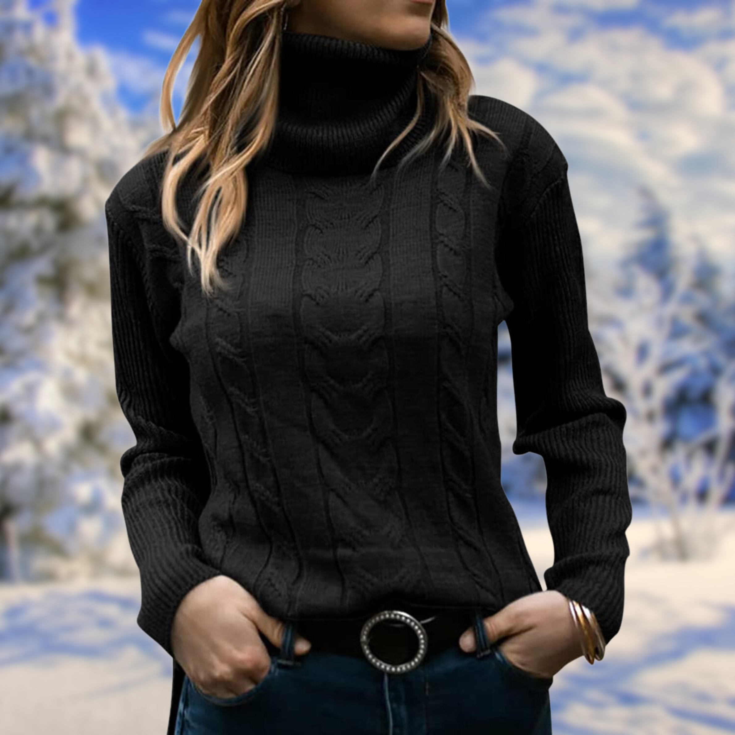 Freya - Elegante Single-Breasted Sweater met Geruite Kraag