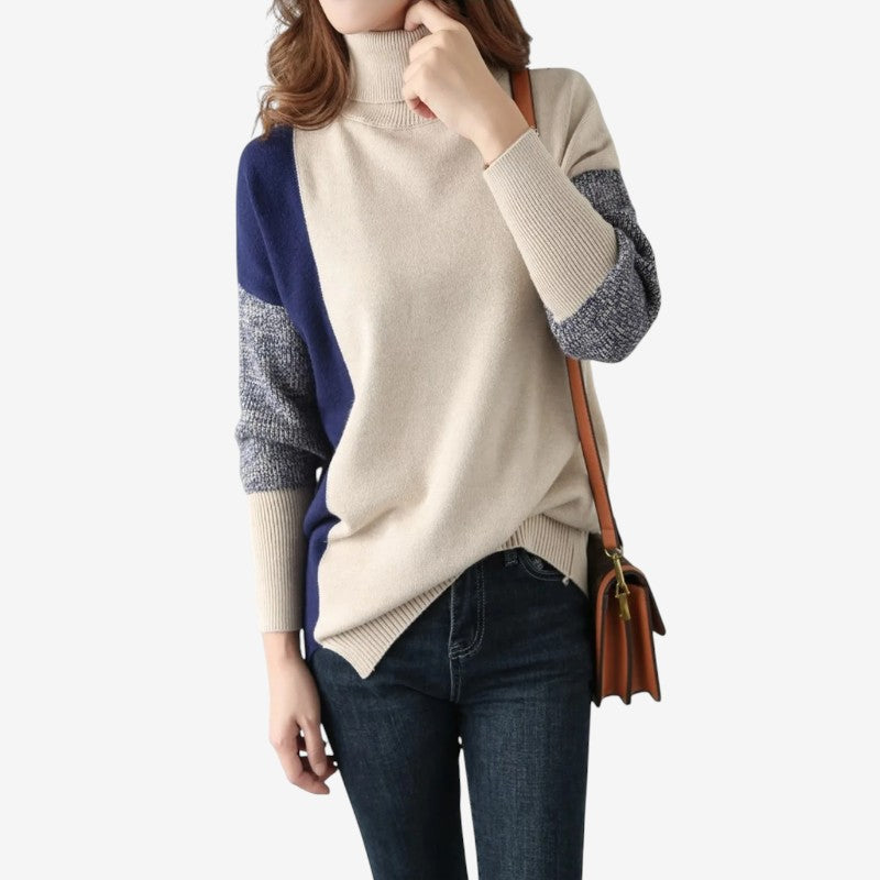 Halen – Trui met Lange Mouwen Col en Geribde Details