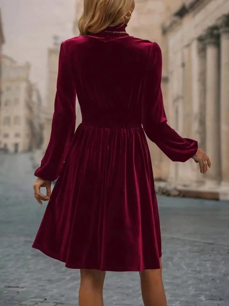 Selene - Elegante coltrui jurk met lantaarnmouwen en flatterende pasvorm
