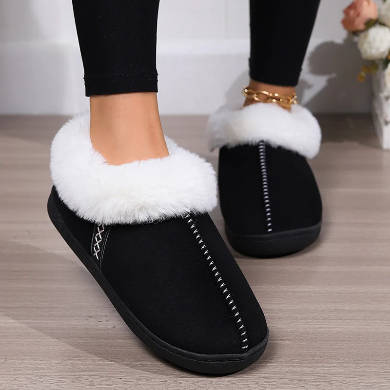 Frieda - Elegante pantoffels van imitatiesuède met antislipzool