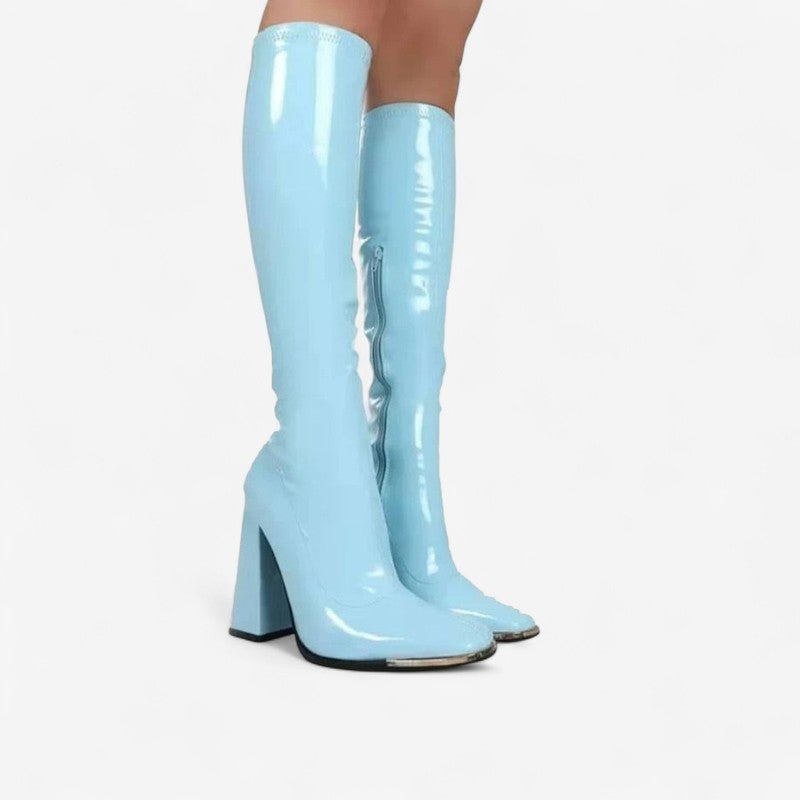 Brittany - Kniehoge Laarzen met Zijrits en Hoge Hakken