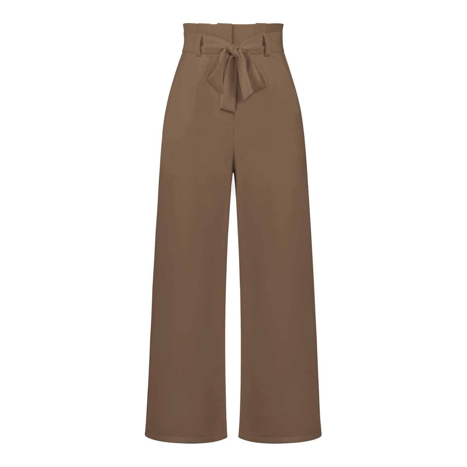 Isabella - Klassieke wijde broek met hoge taille en strikceintuur