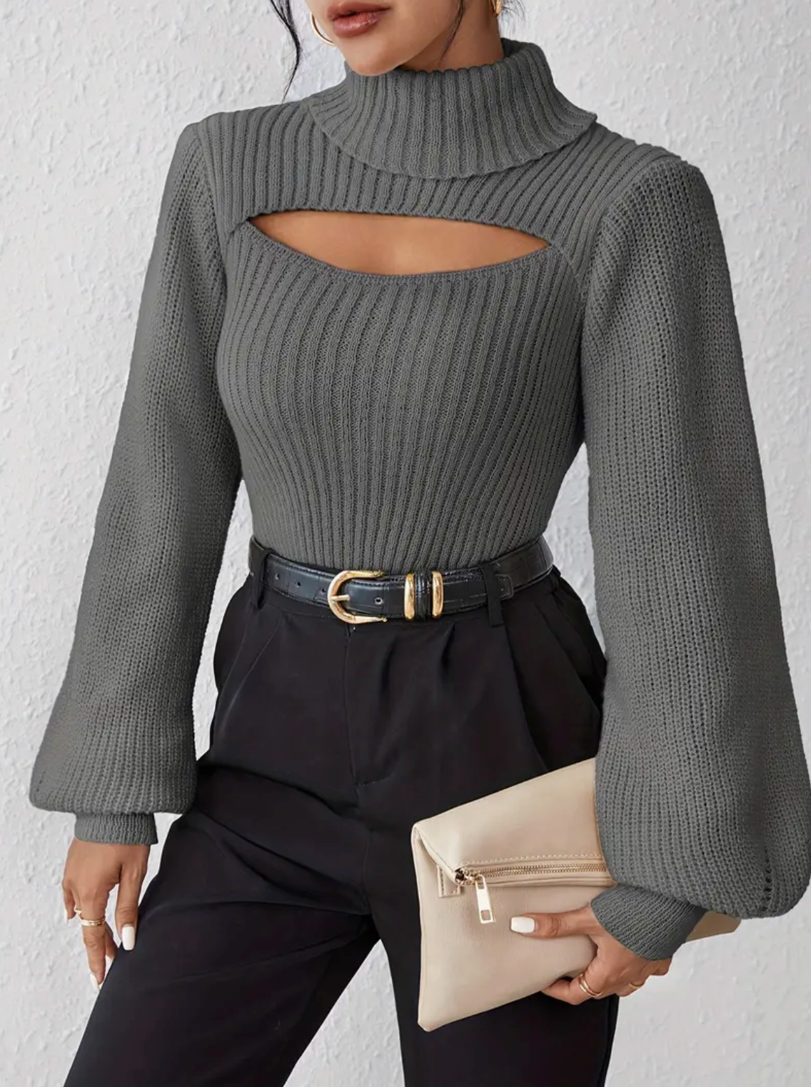 Ava - Sweater met lange mouwen en hoge hals voor een moeiteloze stijl