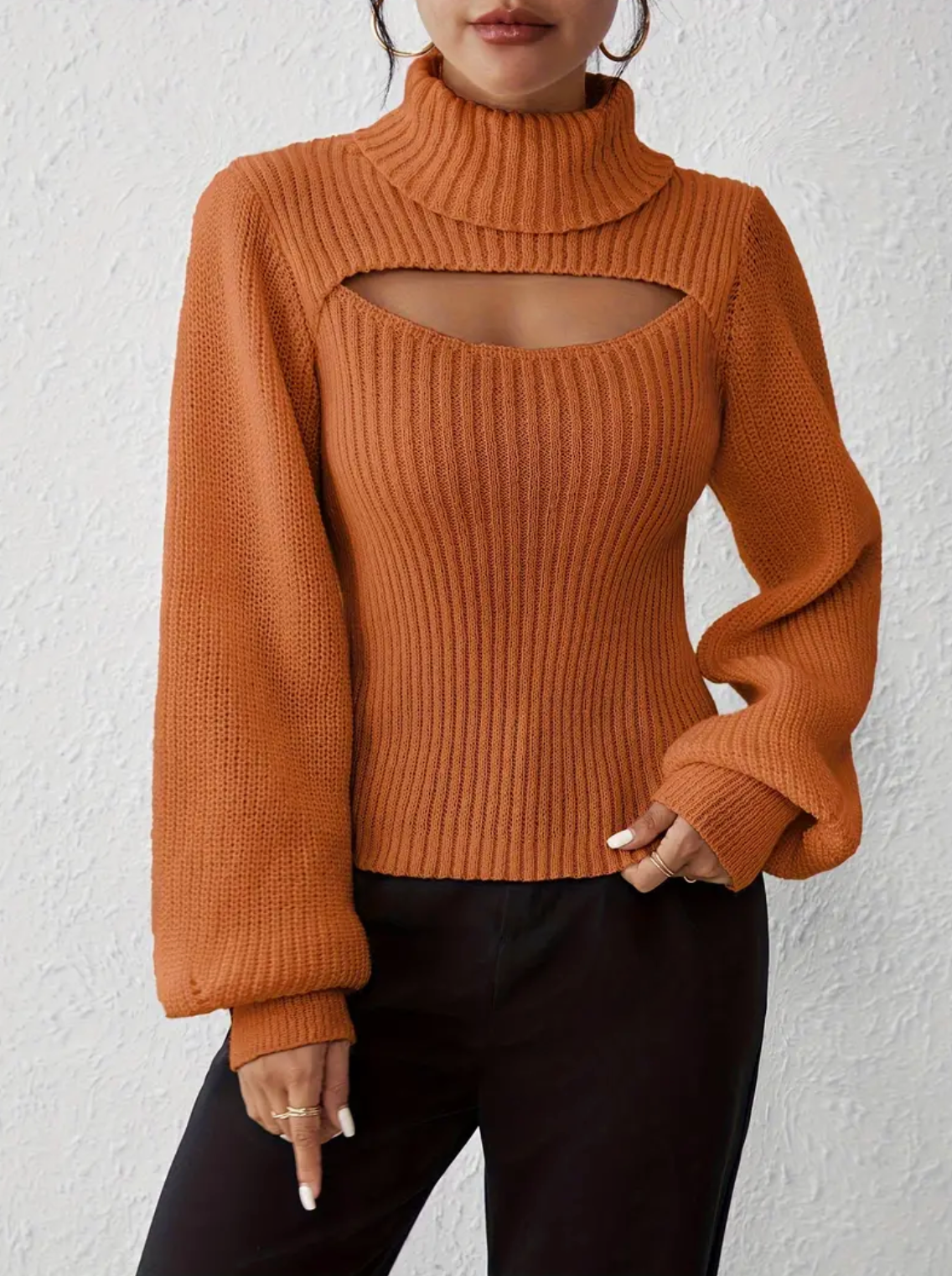 Ava - Sweater met lange mouwen en hoge hals voor een moeiteloze stijl