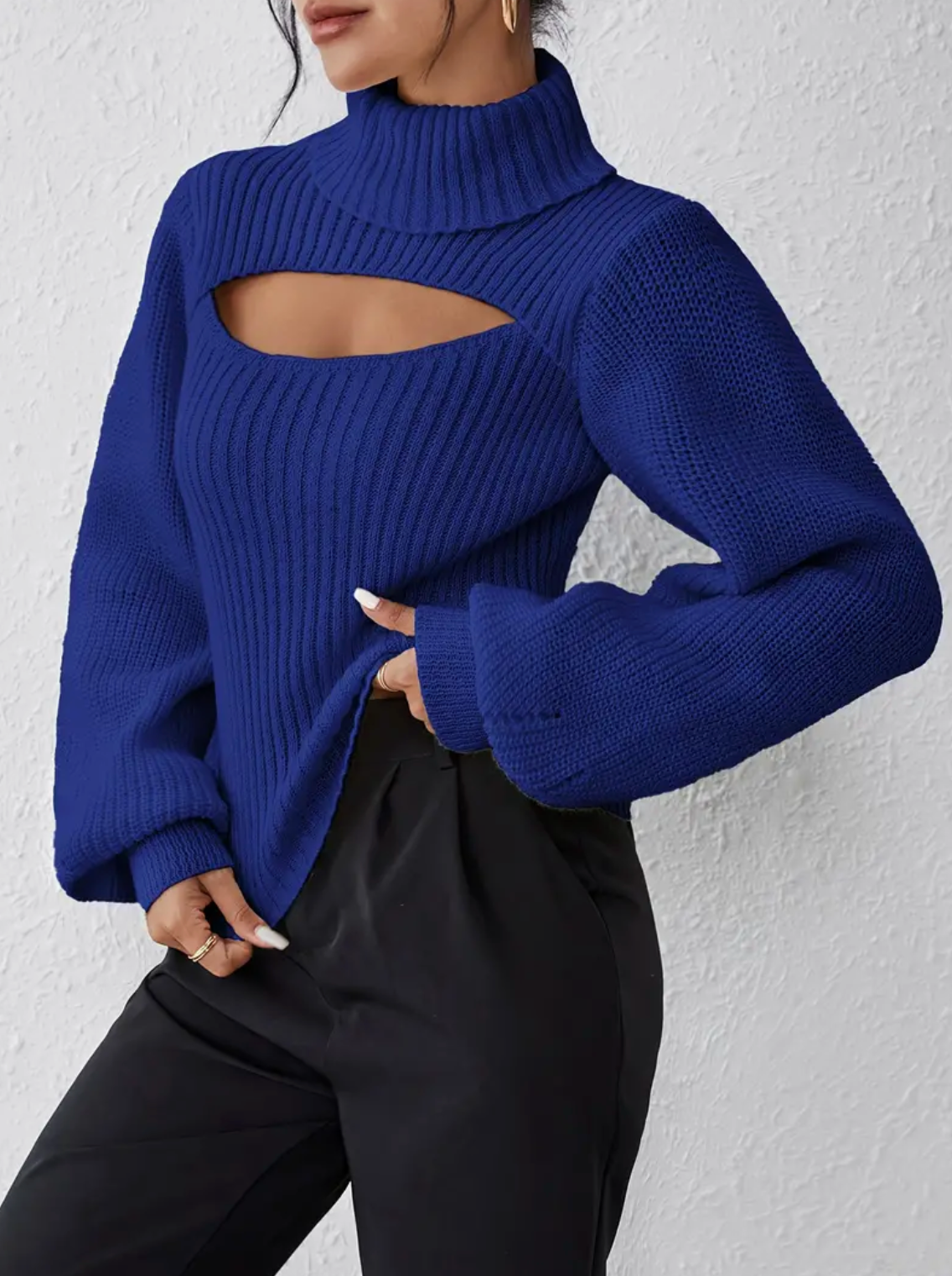 Ava - Sweater met lange mouwen en hoge hals voor een moeiteloze stijl