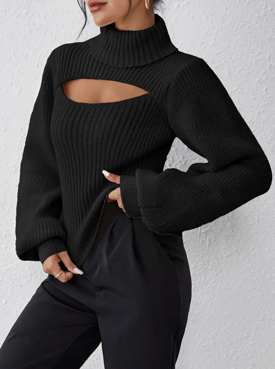 Ava - Sweater met lange mouwen en hoge hals voor een moeiteloze stijl