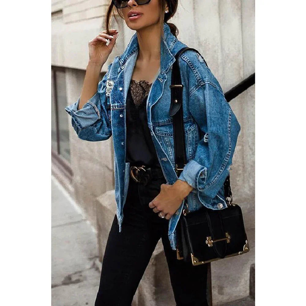 Dania – Oversized jas met knoopsluiting en borstzakken voor casual comfort