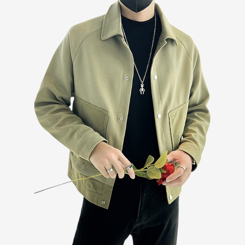 Jaxon - Lange Mouw Jack met Omlaag Kraag en Knoopsluiting