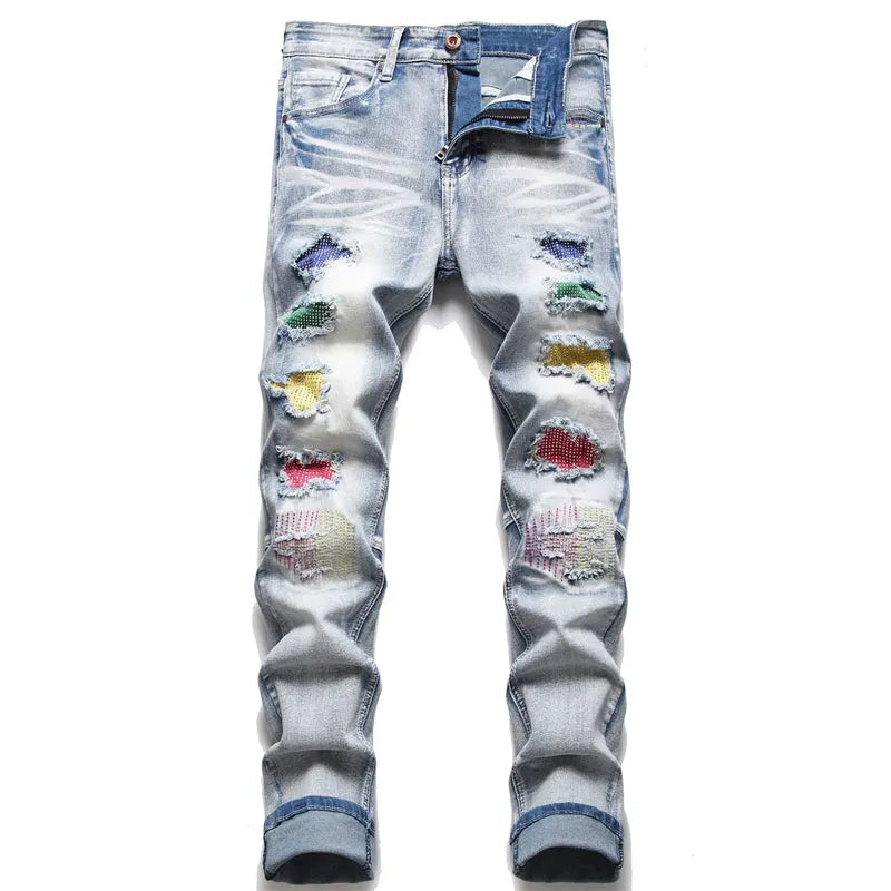 Ryder - Distressed Slim-Fit Jeans met functionele zakken