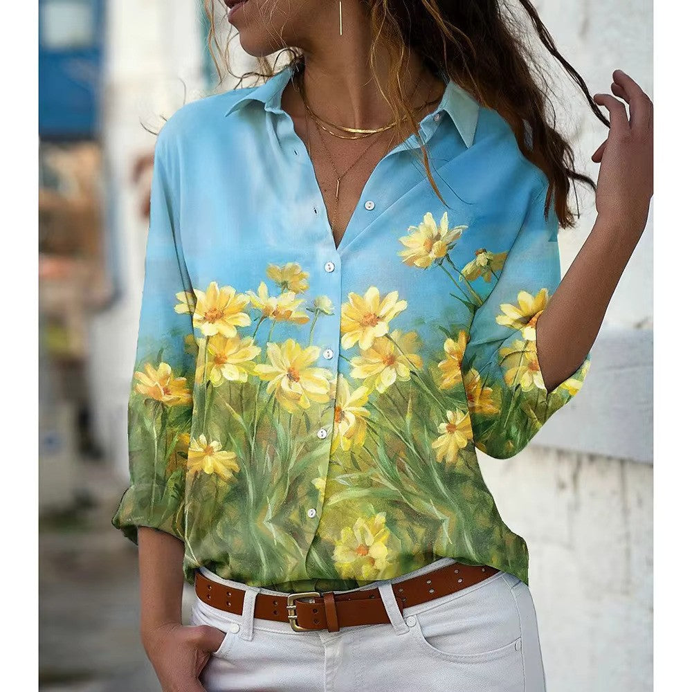 Brani - Elegant overhemd met knoopsluiting en bloemenprint