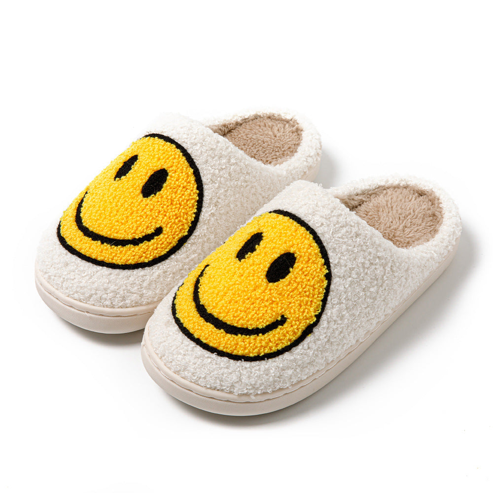 Anna– Slippers met Geborduurd Smiley Design en Nepbont Voering