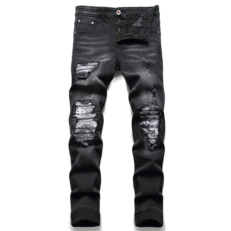 Ryder - Distressed Slim-Fit Jeans met functionele zakken
