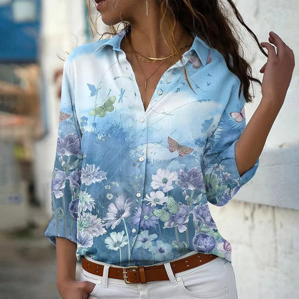 Brani - Elegant overhemd met knoopsluiting en bloemenprint
