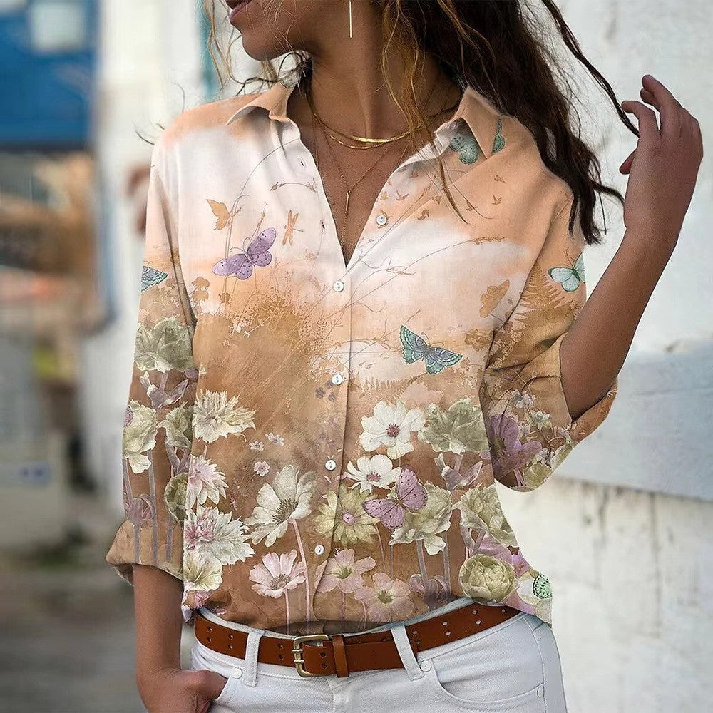 Brani - Elegant overhemd met knoopsluiting en bloemenprint