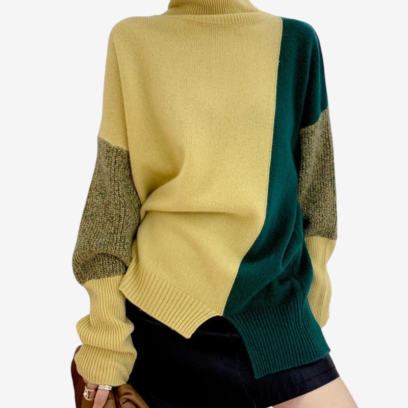 Halen – Trui met Lange Mouwen Col en Geribde Details