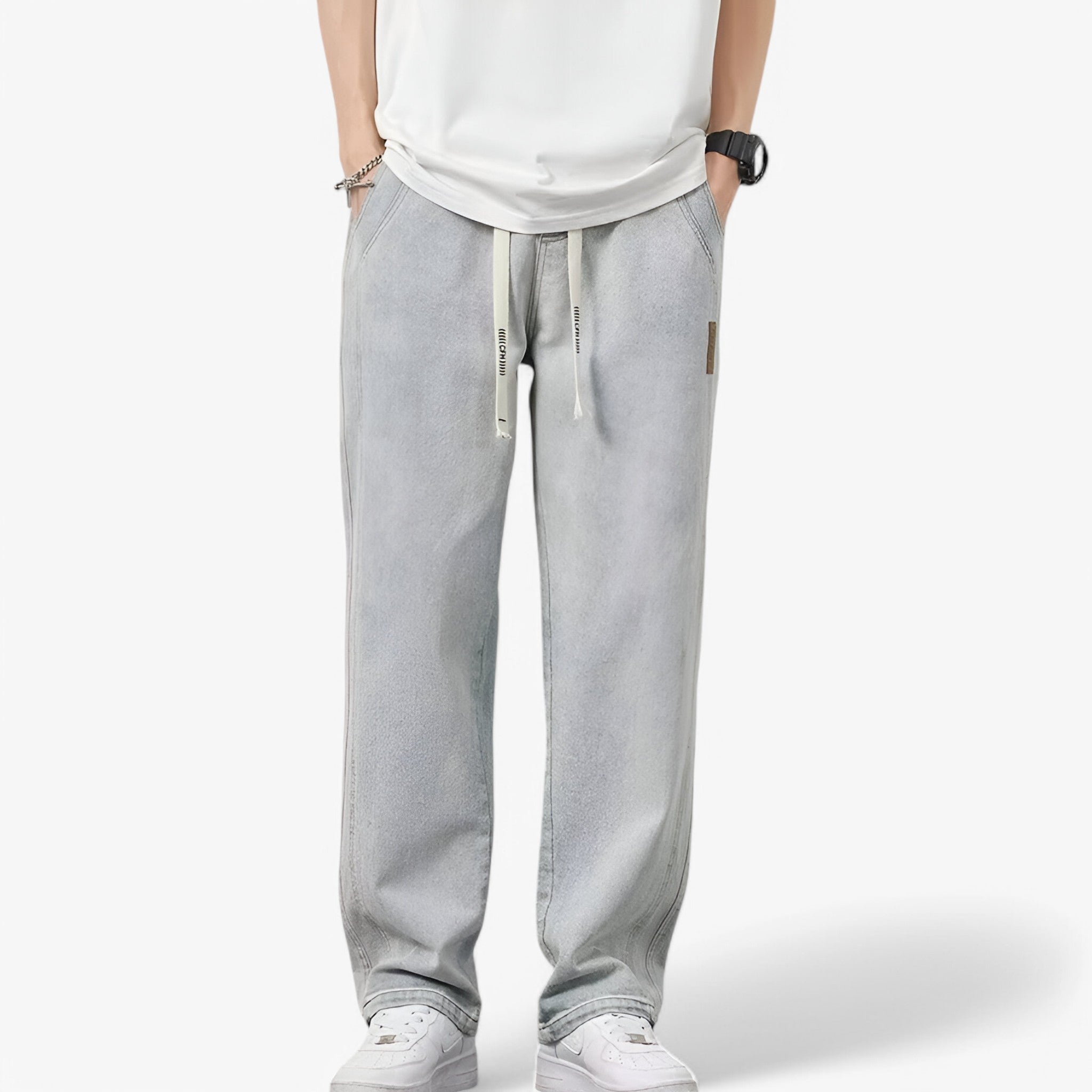 Jake – Relaxte wijde broek met functionele zakken en comfortabele tailleband