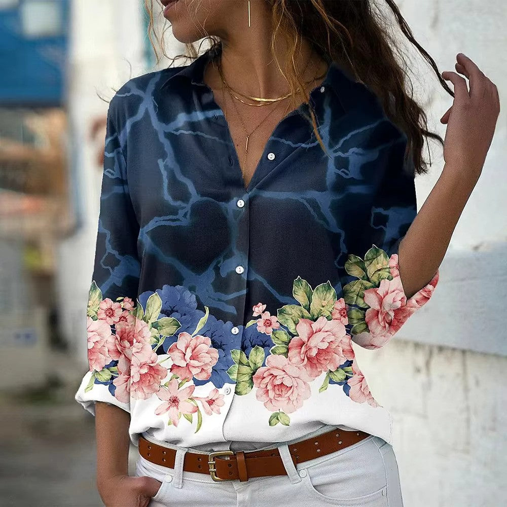 Brani - Elegant overhemd met knoopsluiting en bloemenprint