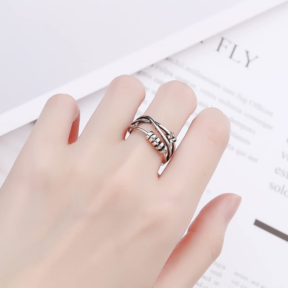 Willow - Stressverlichtende ring met roterende kralen voor focus en comfort