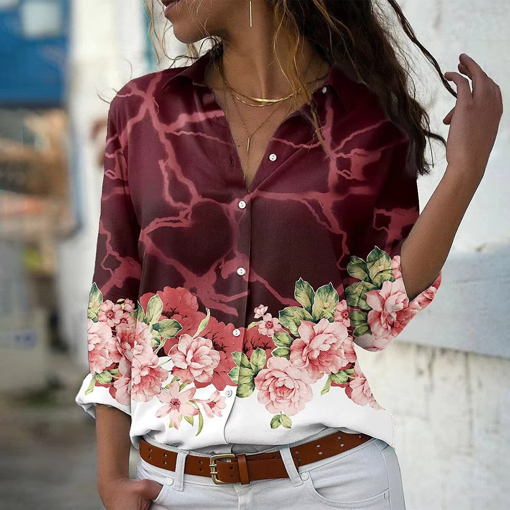 Brani - Elegant overhemd met knoopsluiting en bloemenprint