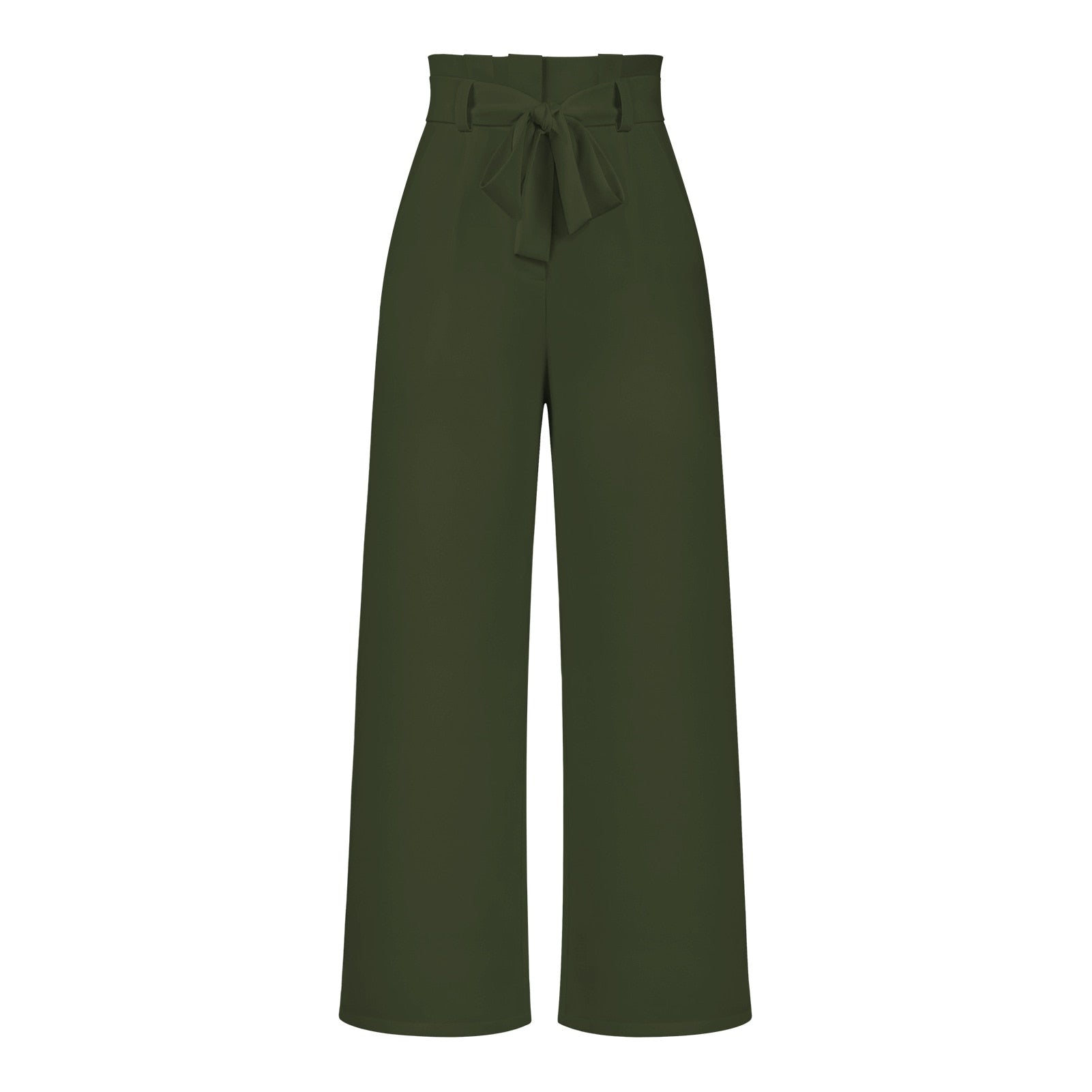 Isabella - Klassieke wijde broek met hoge taille en strikceintuur