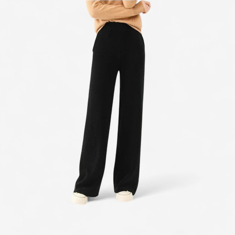 Maria - Pantalon met Wijde Pijpen en Elastische Taille
