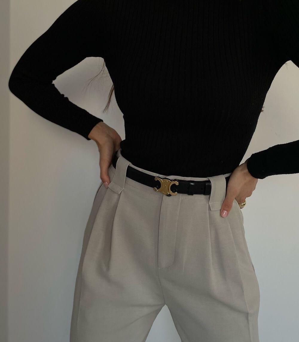 EleganceBelt - Luxe riem met gouden accent voor een verfijnde look