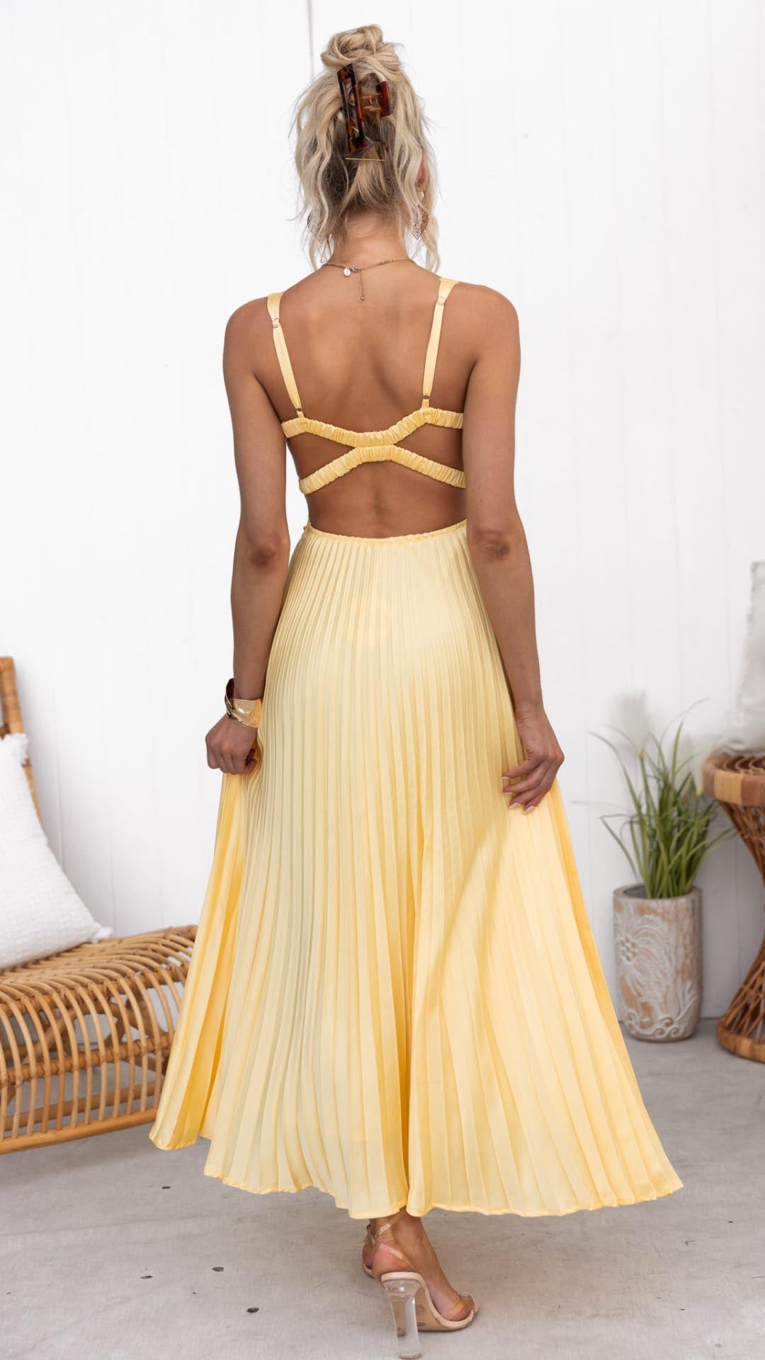 Margaret - Elegante zwierige maxi-jurk met diepe V-hals en comfortabele pasvorm