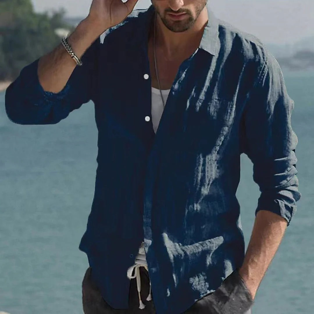 Luke - Casual Button-Up overhemd met lange mouwen