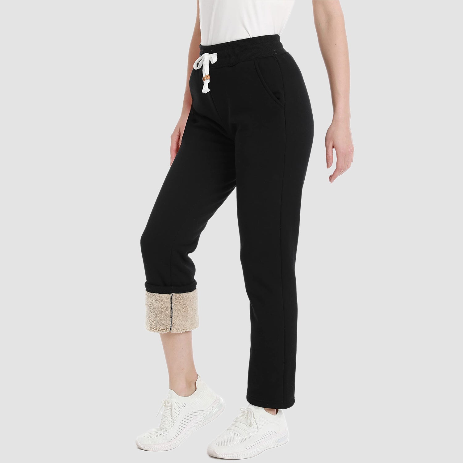 Maria - Casual Sweatpants met een comfortabele omgeslagen zoom en tailleband