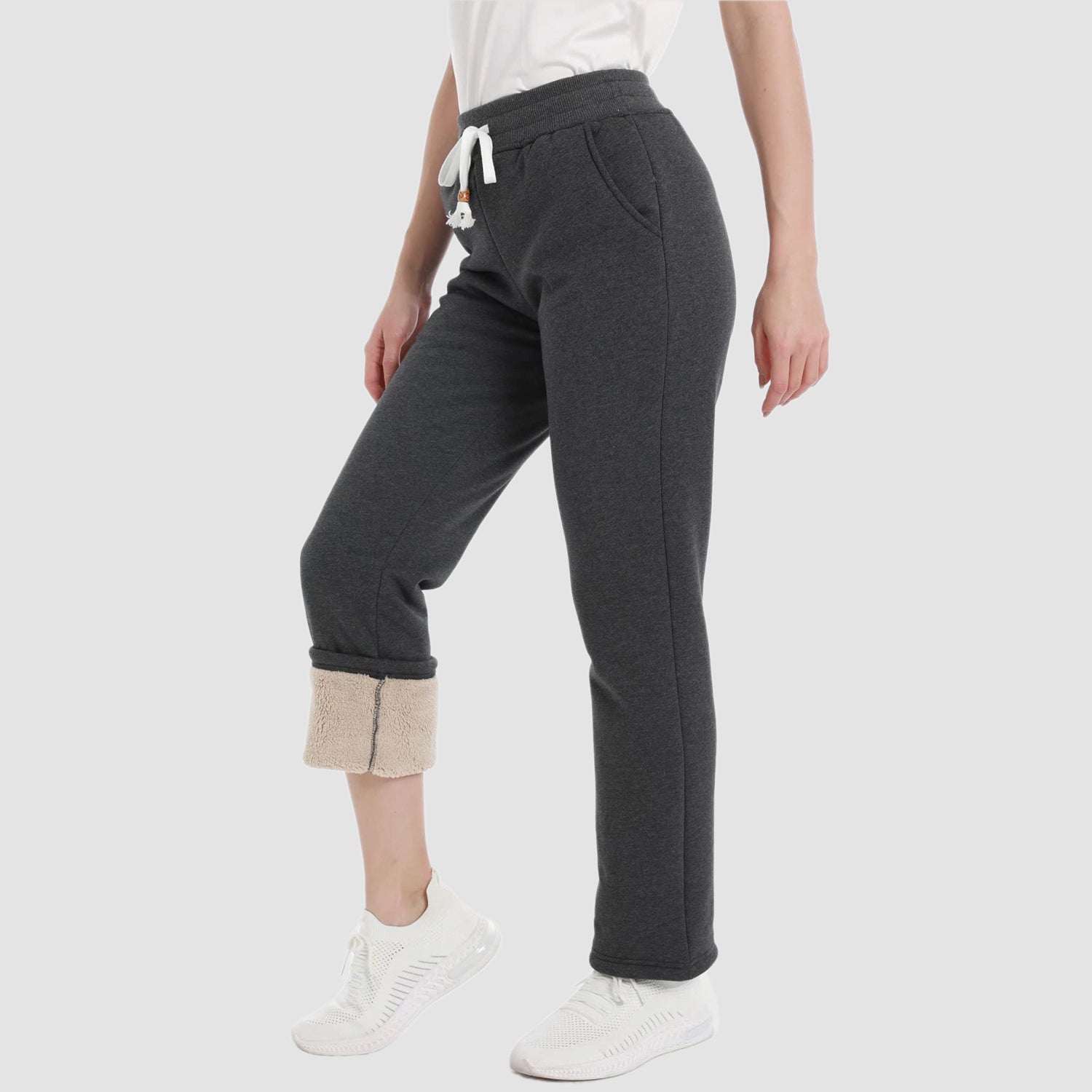 Maria - Casual Sweatpants met een comfortabele omgeslagen zoom en tailleband