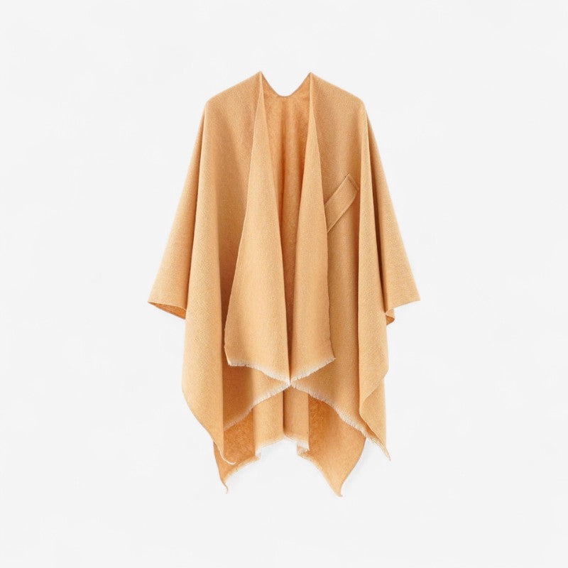 Jessica - Poncho met Schouderwikkel en Kwastjes