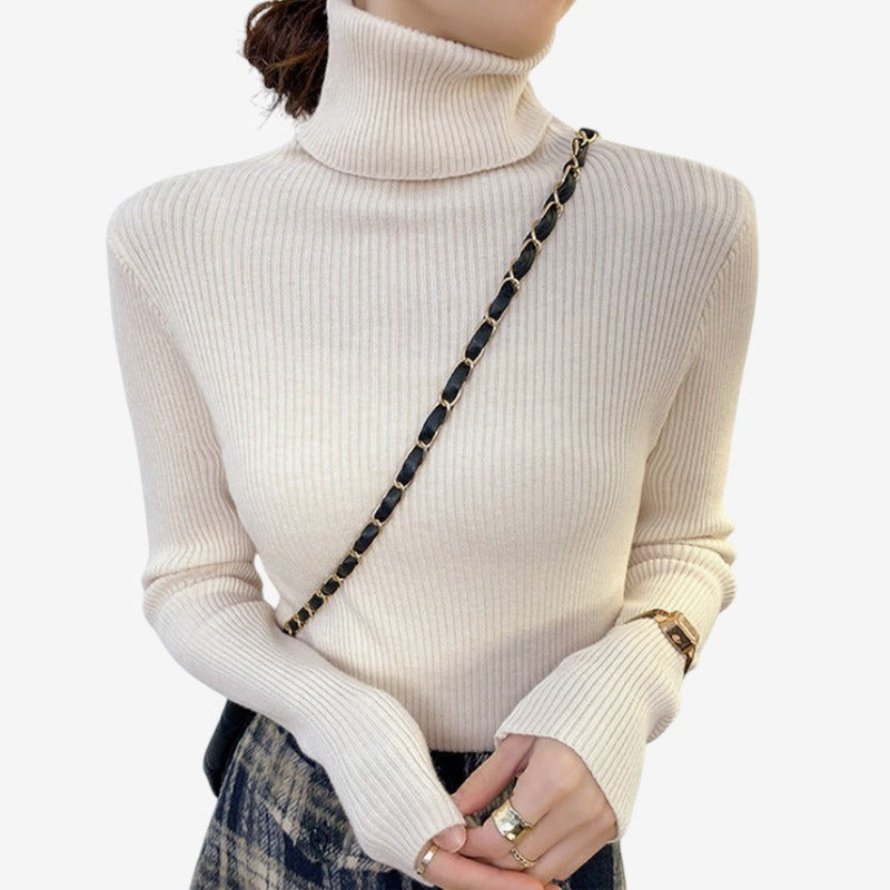 Bella – Lange Mouwen Trui met Coltrui en Slim Fit