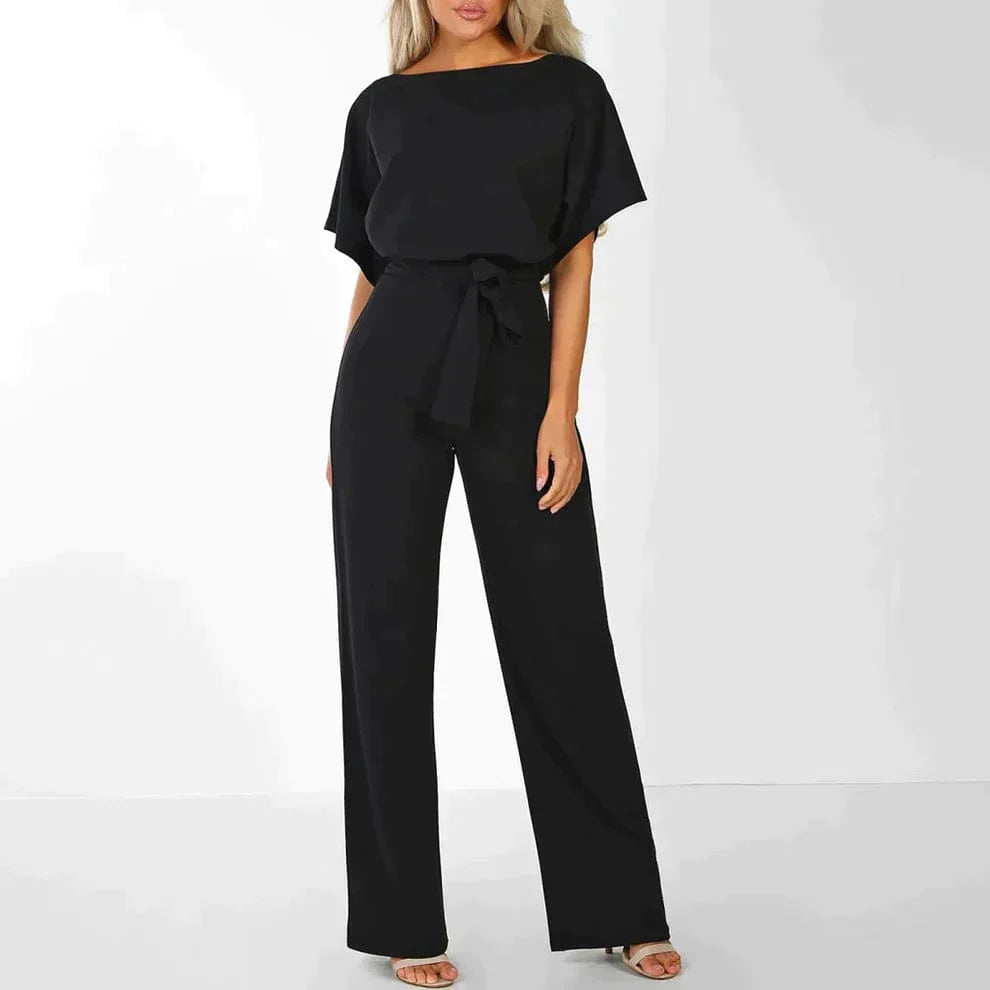 Adriana - Jumpsuit met omkeerbare kraag en verstelbare tailleband