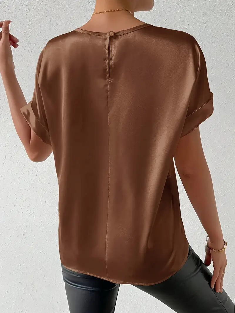 Norma - Elegant T-shirt met korte mouwen en ronde streep
