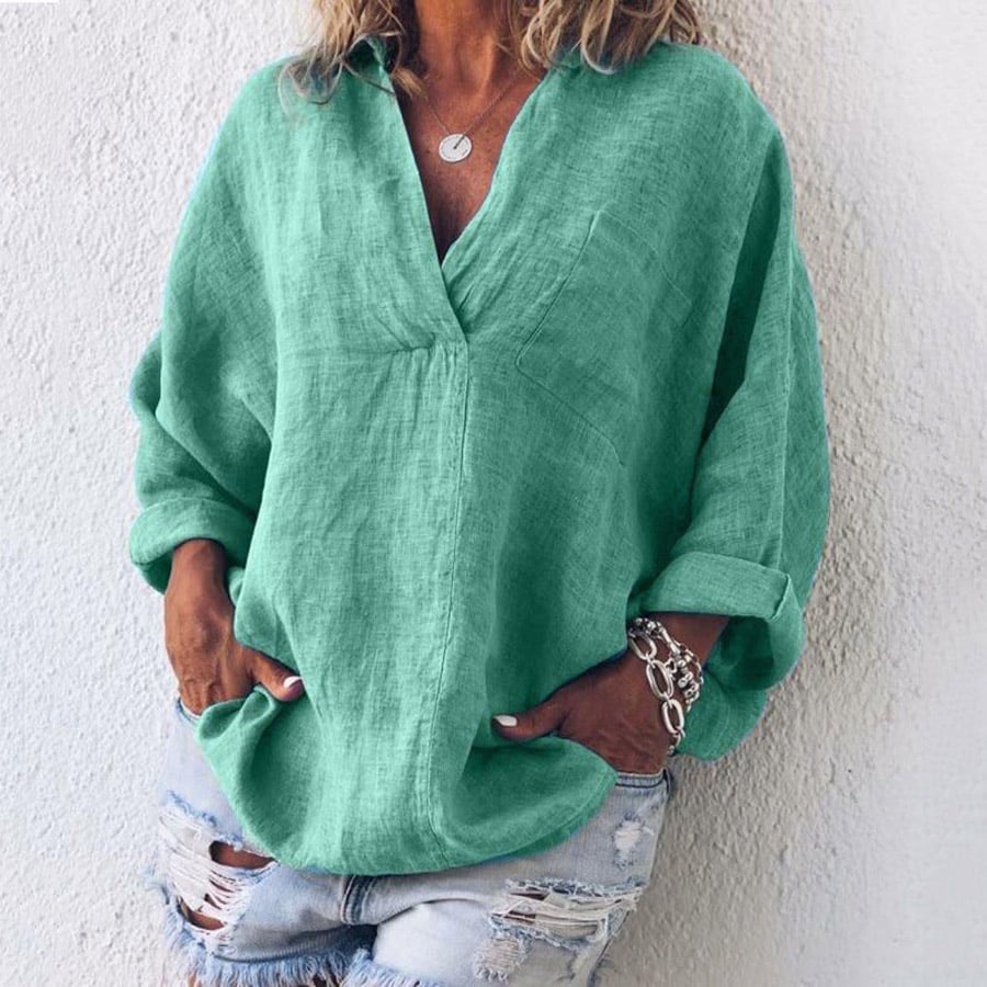 CasualEase™ - Comfort DamesOverhemd Met V-Hals
