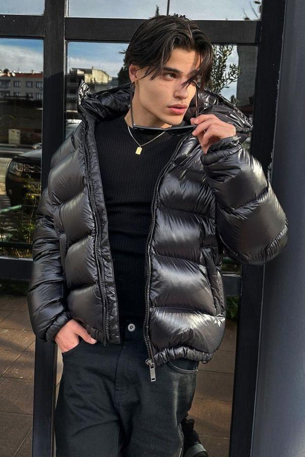 Liam - Capuchon Puffer Jas met Voorkant Rits
