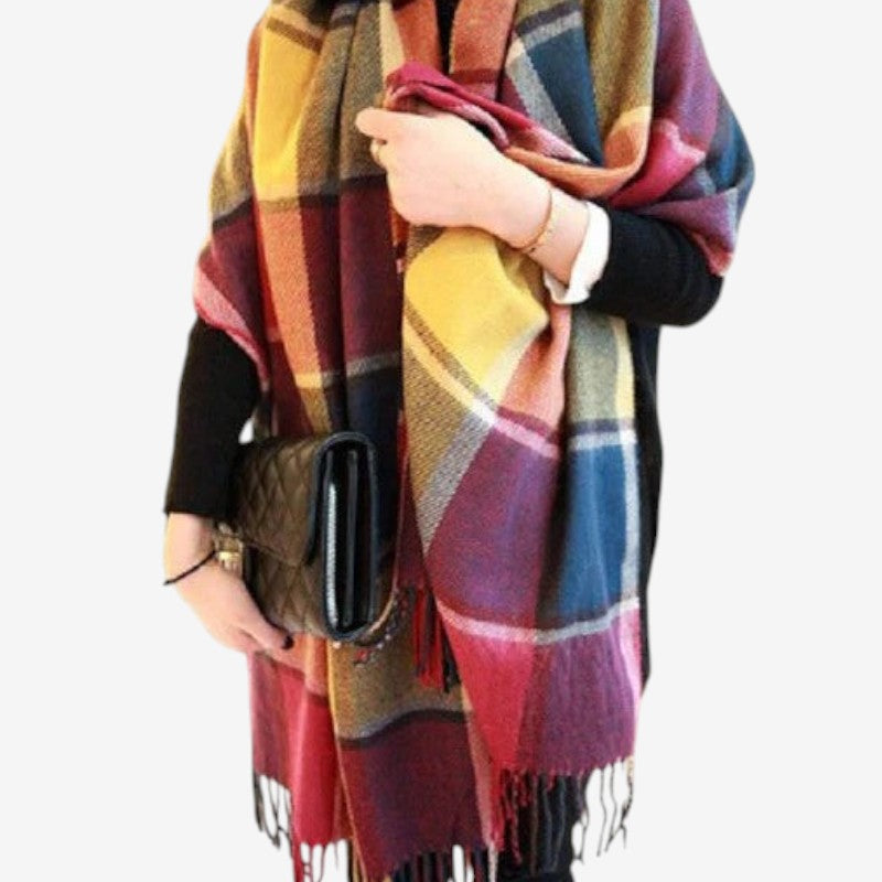 Jenna – Grote Sjaal met Decoratief Kwastje Ontwerp