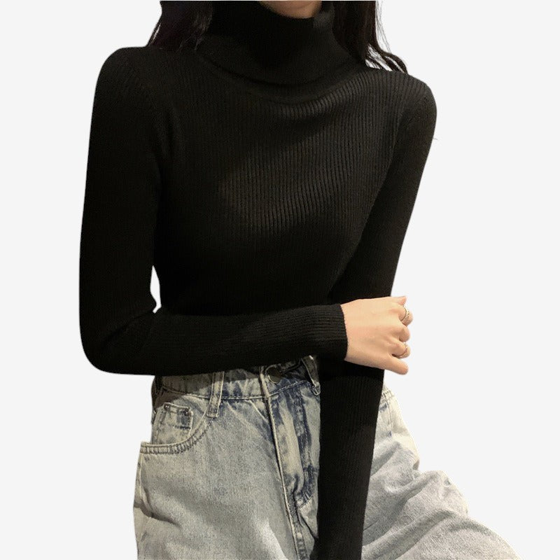 Bella – Lange Mouwen Trui met Coltrui en Slim Fit