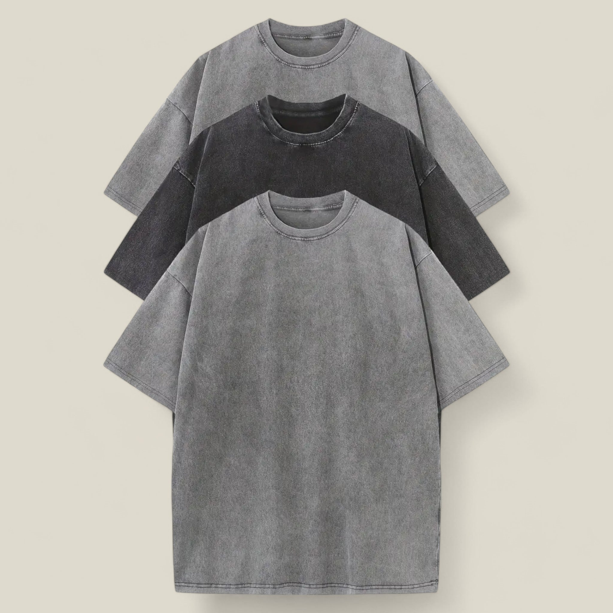 Ethan - Set van 3 Casual Effen T-shirts voor Dagelijks Comfort